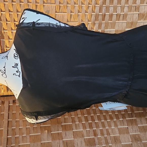 Donna Karan Elegant Black Long Sexy VNeck Evening Gown With Sheer Detailing Sz S - Picture 5 of 11